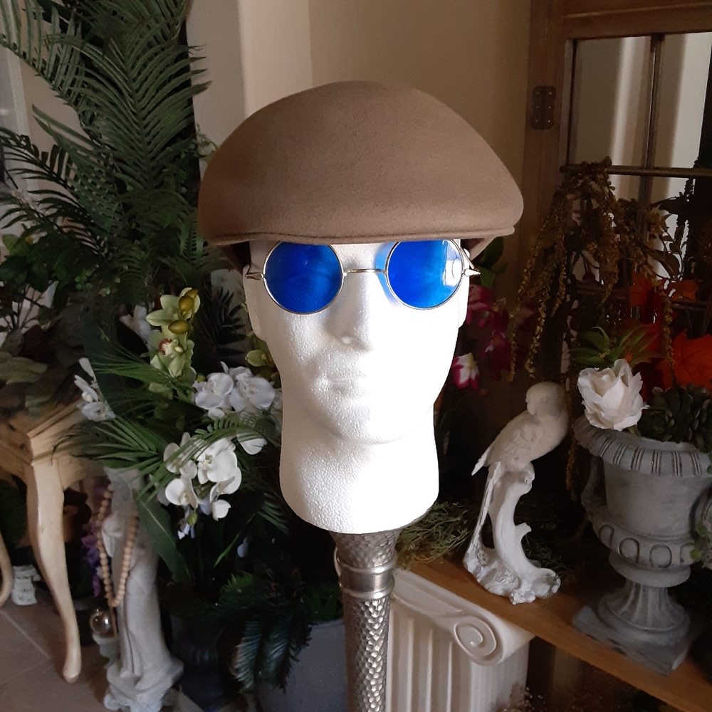 Blue Lens, Round, Metal Frame Unisex Sunglasses
